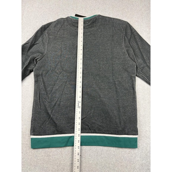 Alfani Sweater Mens Medium Gray Green Pocket Crewneck Stretch Pullover Onyx New - Picture 6 of 7